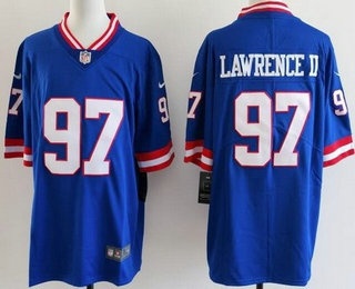 Men's New York Giants #97 Dexter Lawrence II Limited Blue Classic Vapor Jersey
