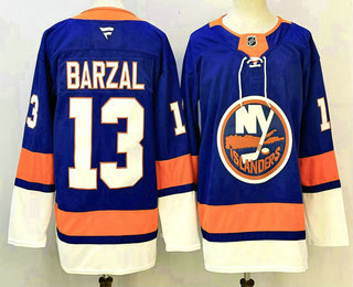 Men's New York Islanders #13 Mathew Barzal Blue Authentic Jersey