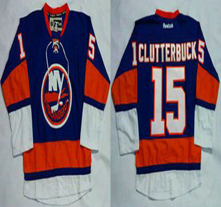 Men's New York Islanders #15 Cal Clutterbuck Baby Blue Home Jersey