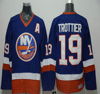 Men's New York Islanders #19 Bryan Trottier 1984-85 Light Blue CCM Vintage Throwback Jersey