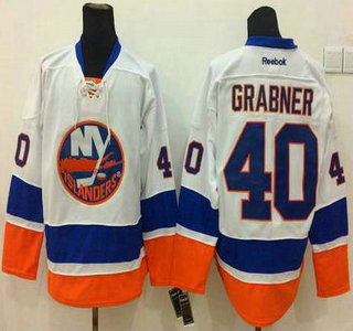 Men's New York Islanders #40 Michael Grabner White Jersey