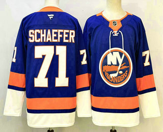Men's New York Islanders #71 Matthew Schaefer Blue Authentic Jersey