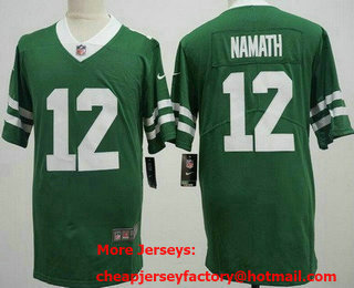 Men's New York Jets #12 Joe Namath Limited Green Vapor Jersey