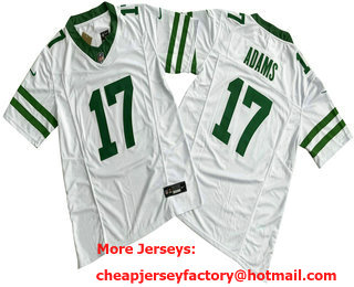 Men's New York Jets #17 Davante Adams Limited White 2024 FUSE Vapor Jersey