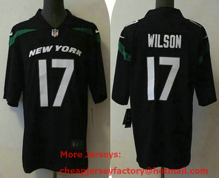 Men's New York Jets #17 Garrett Wilson 2022 Black Vapor Untouchable Limited Stitched Jersey