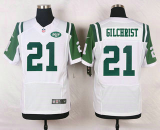 Men's New York Jets #21 Marcus Gilchrist White Road NFL Nike Elite Jersey