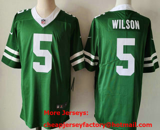 Men's New York Jets #5 Garrett Wilson Limited Green 2024 Vapor Jersey