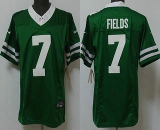 Men's New York Jets #7 Justin Fields Green FUSE Vapor Limited Stitched Jersey