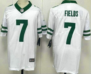 Men's New York Jets #7 Justin Fields Limited White Vapor Jersey
