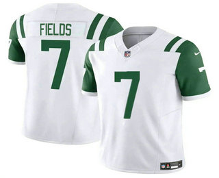 Men's New York Jets #7 Justin Fields White Classic FUSE Vapor Limited Stitched Jersey