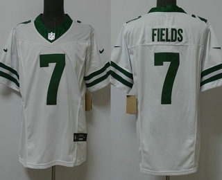 Men's New York Jets #7 Justin Fields White FUSE Vapor Limited Stitched Jersey