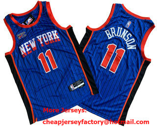 Men's New York Knicks #11 Jalen Brunson Blue 2023 City Icon Swingman Jersey