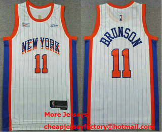 Men's New York Knicks #11 Jalen Brunson White 2024 City Icon Sponsor Swingman Jersey