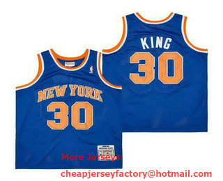 Men's New York Knicks #30 Bernard King Blue 1984 Throwback Swingman Jersey