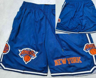 Men's New York Knicks Blue 2025 Just Don Shorts