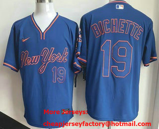 Men's New York Mets #19 Bo Bichette Blue Alternate Limited Jersey