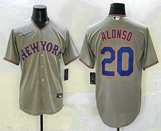 Men's New York Mets #20 Pete Alonso Grey 2025 Limited Stitched Jersey