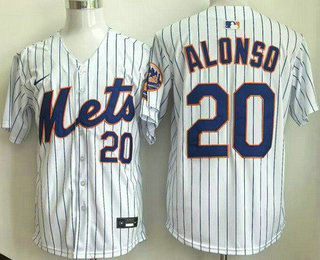 Men's New York Mets #20 Pete Alonso White Limited Jersey