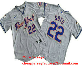 Men's New York Mets #22 Juan Soto Gray Alternate Limited Jersey