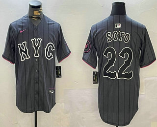 Men's New York Mets #22 Juan Soto Grey 2024 City Connect Limited Stitched Jersey
