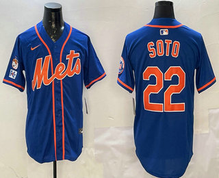 Men's New York Mets #22 Juan Soto Royal 2025 Spring Training Alternate Limited Stitched Jersey