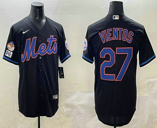 Men's New York Mets #27 Mark Vientos Black 2025 Spring Training Limited Stitched Jersey