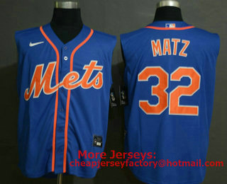 Men's New York Mets #32 Steven Matz Blue 2020 Cool and Refreshing Sleeveless Fan Stitched MLB Nike Jersey