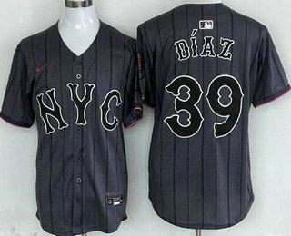 Men's New York Mets #39 Edwin Diaz Gray 2024 City Connect Cool Base Jersey