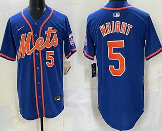 Men's New York Mets #5 David Wright Blue Limited Jersey