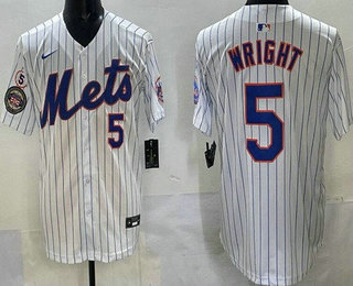 Men's New York Mets #5 David Wright White 2025 Hall Of Fame Limited Jersey