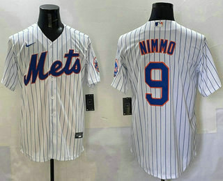 Men's New York Mets #9 Brandon Nimmo White Cool Base Stitched Jersey
