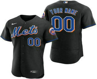 Men's New York Mets Customized Black 2022 Authentic Jersey