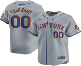 Men's New York Mets Customized Gray Limited Jersey