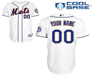 Men's New York Mets Customized White Jersey
