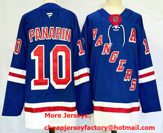 Men's New York Rangers #10 Artemi Panarin Blue 2024 Stitched Jersey