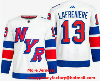Men's New York Rangers #13 Alexis Lafreniere White 2024 Stadium Series Stitched Jersey