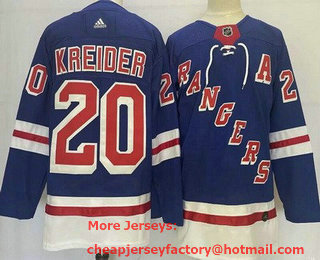 Men's New York Rangers #20 Chris Kreider Blue Stitched Jersey