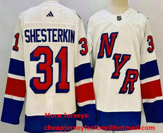 Men's New York Rangers #31 Igor Shesterkin White 2024 Stadium Series Authentic Jersey