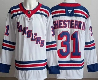 Men's New York Rangers #31 Igor Shesterkin White Authentic Jersey