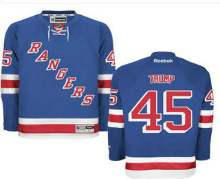 Men's New York Rangers #45th Presidential Candidate Donald Trump Light Blue Jersey