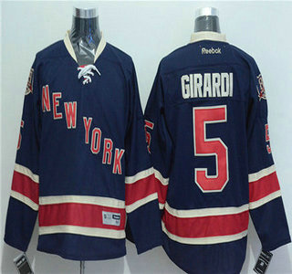 Men's New York Rangers #5 Dan Girardi Navy Blue Third 85TH Jersey
