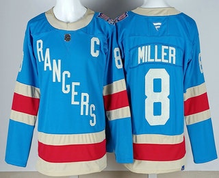 Men's New York Rangers #8 JT Miller Blue Centennial Authentic Jersey
