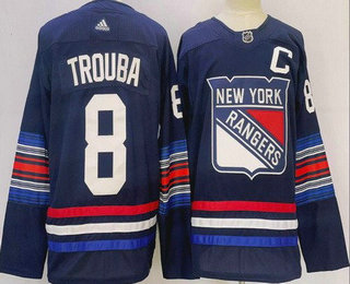 Men's New York Rangers #8 Jacob Trouba Navy Alternate Authentic Jersey