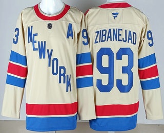Men's New York Rangers #93 Mika Zibanejad Cream 2026 Winter Classic Authentic Jersey