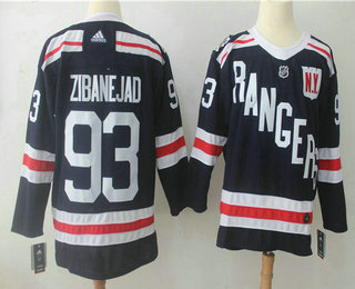 Men's New York Rangers #93 Mika Zibanejad Navy Blue 2018 Winter Classic Stitched NHL Hockey Jersey