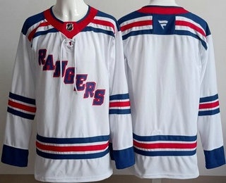 Men's New York Rangers Blank White Authentic Jersey