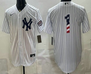 Men's New York Yankees #1 Bobby Murcer White 2026 USA 250 Fourth of July Home Stadium Stitched Jersey
