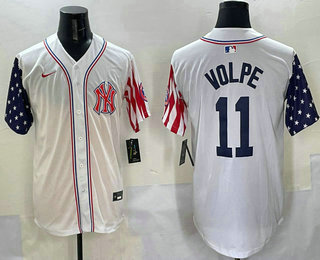 Men's New York Yankees #11 Anthony Volpe White USA Limited Fashion Stitched Jersey