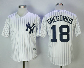 Men's New York Yankees #18 Didi Gregorius White Home Stitched MLB Cool Base Jersey