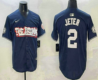 Men's New York Yankees #2 Derek Jeter Navy Fashion Cool Base Jersey